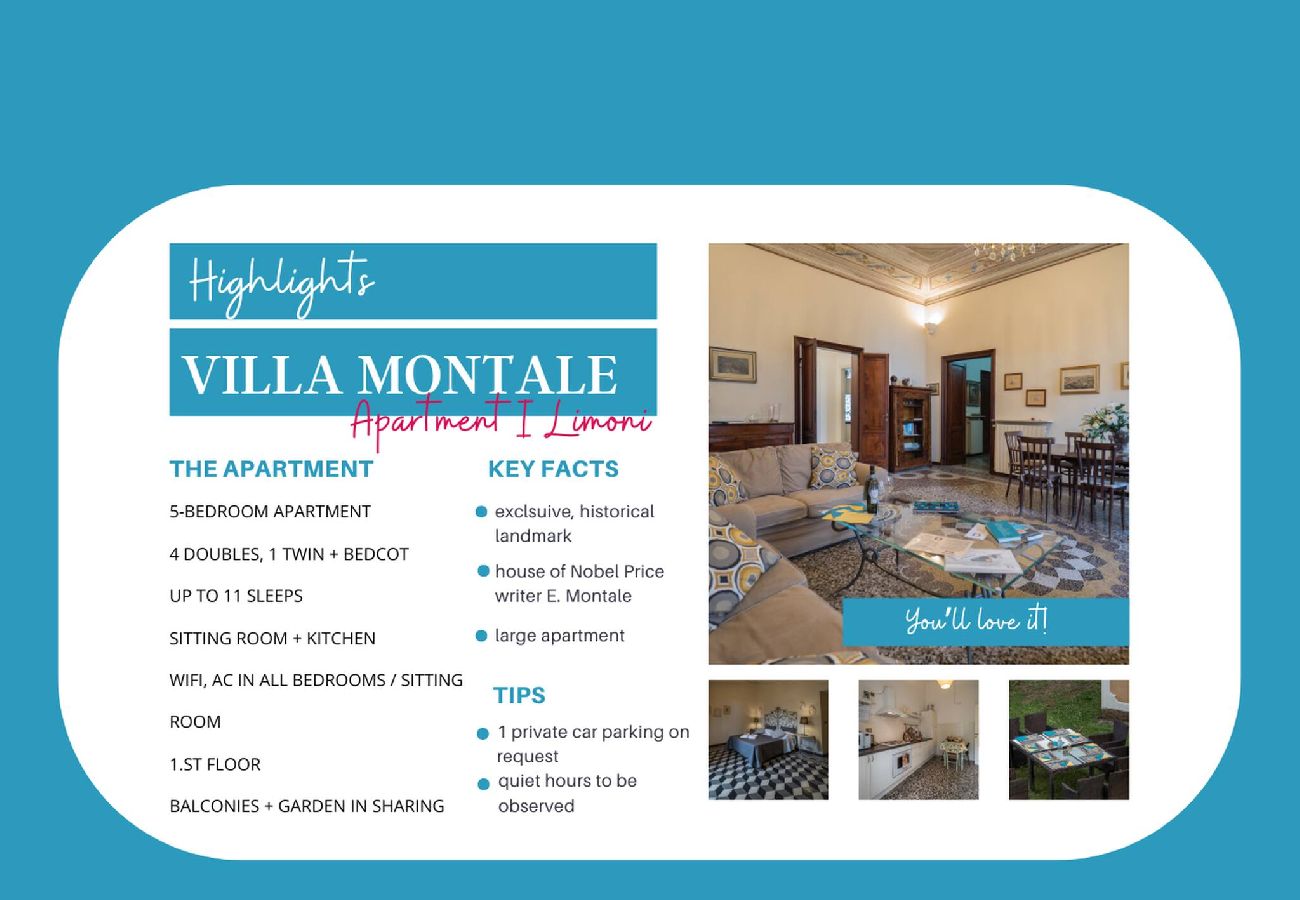 Appartamento a Monterosso al Mare - Villa Montale Historical Apartment I Limoni