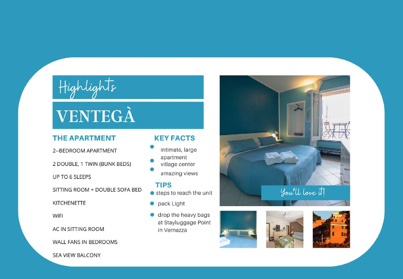 Appartamento a Vernazza - Ventegà Sea View Apartment with Balcony