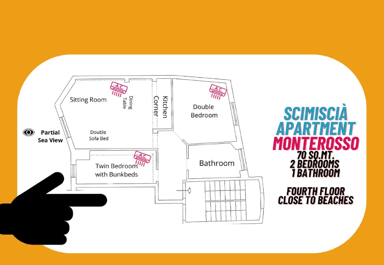 Appartamento a Monterosso al Mare - Scimiscià 2-bedroom Apartment with AC