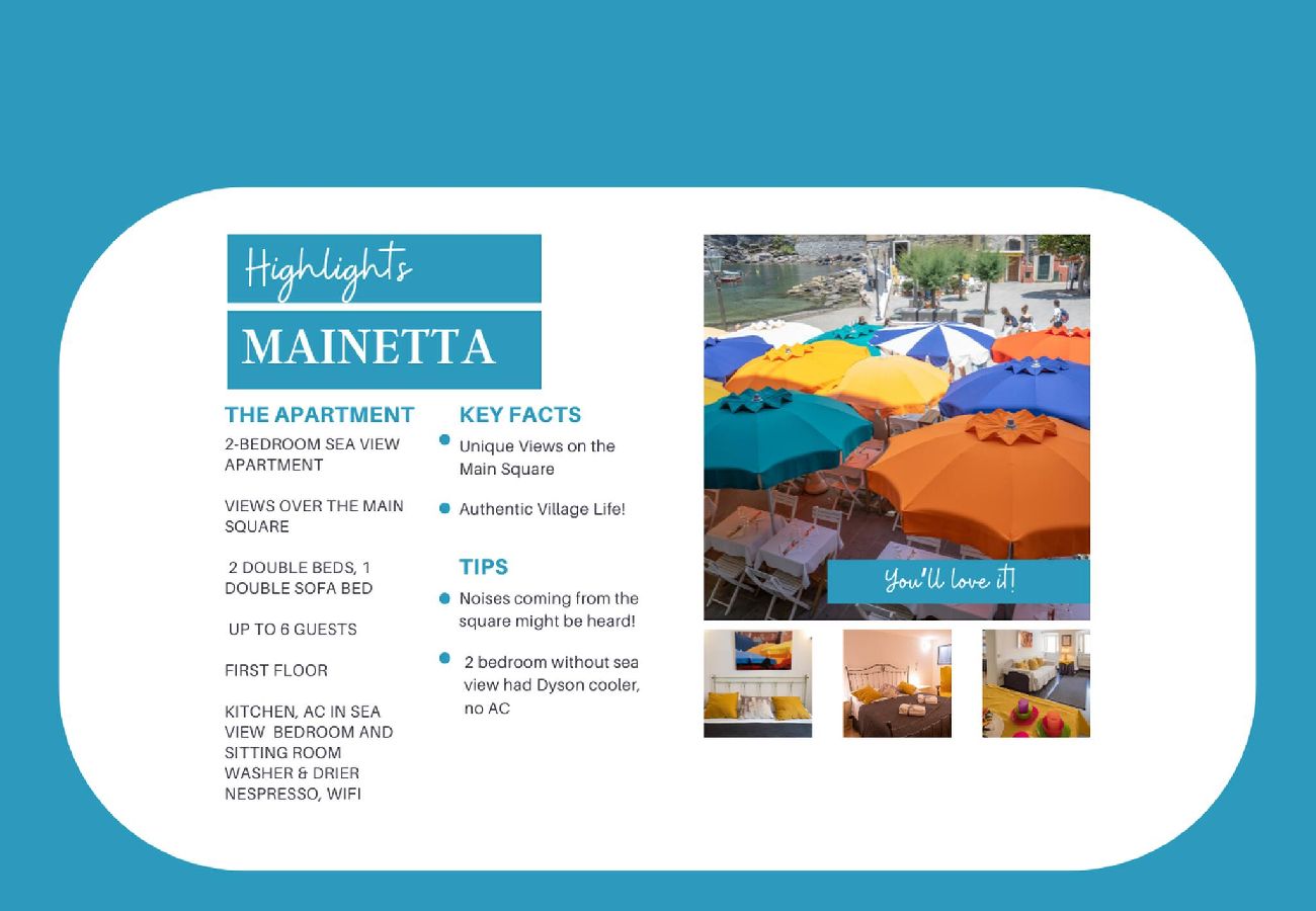 Ferienwohnung in Vernazza - Mainetta Sea View Apartment with AC