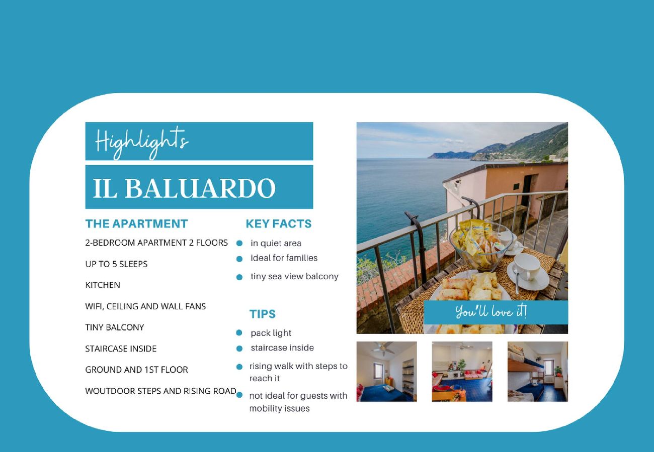 Ferienwohnung in Manarola - Il Baluardo Sea View Apartment on the Cliff