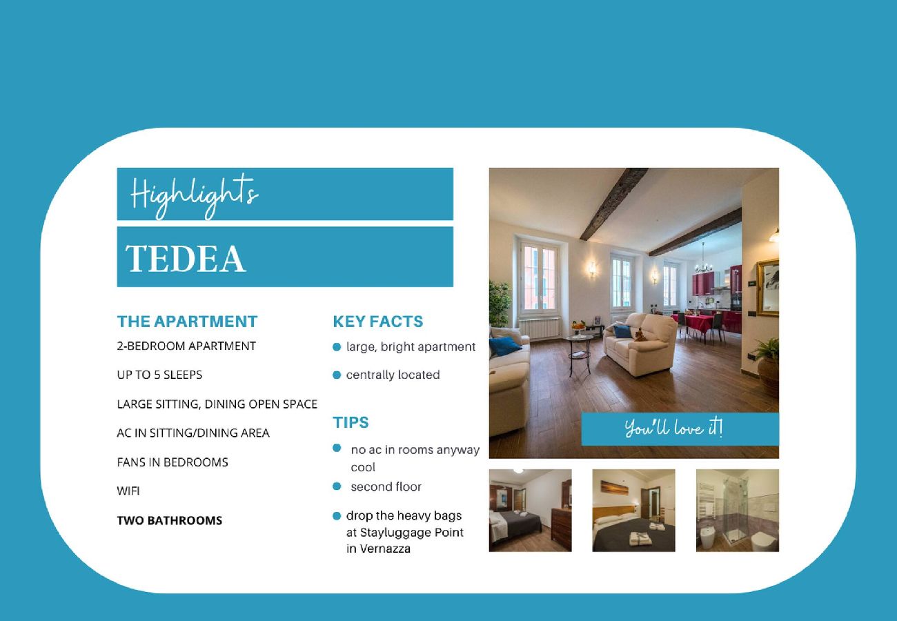 Ferienwohnung in Vernazza - Tedea 2-bedroom 2-bathroom Exclusive Apartment
