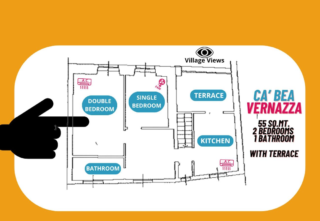 Ferienwohnung in Vernazza - Ca´ Bea Apartment with AC and Terrace