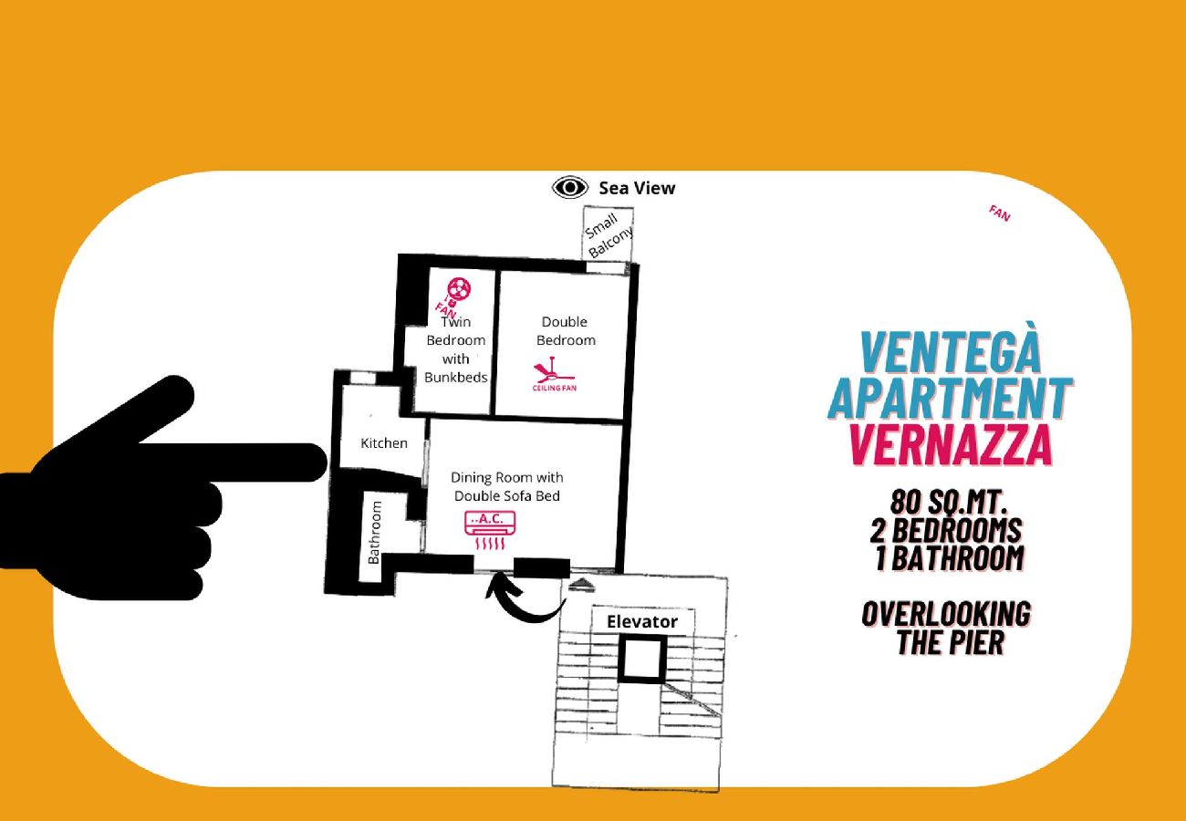 Ferienwohnung in Vernazza - Ventegà Sea View Apartment with Balcony