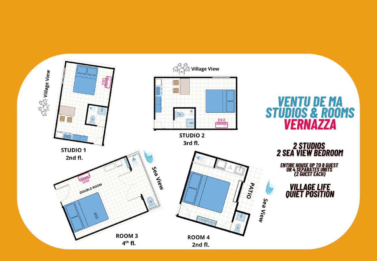 Apartment in Vernazza - Ventu De Ma Second Floor Studio