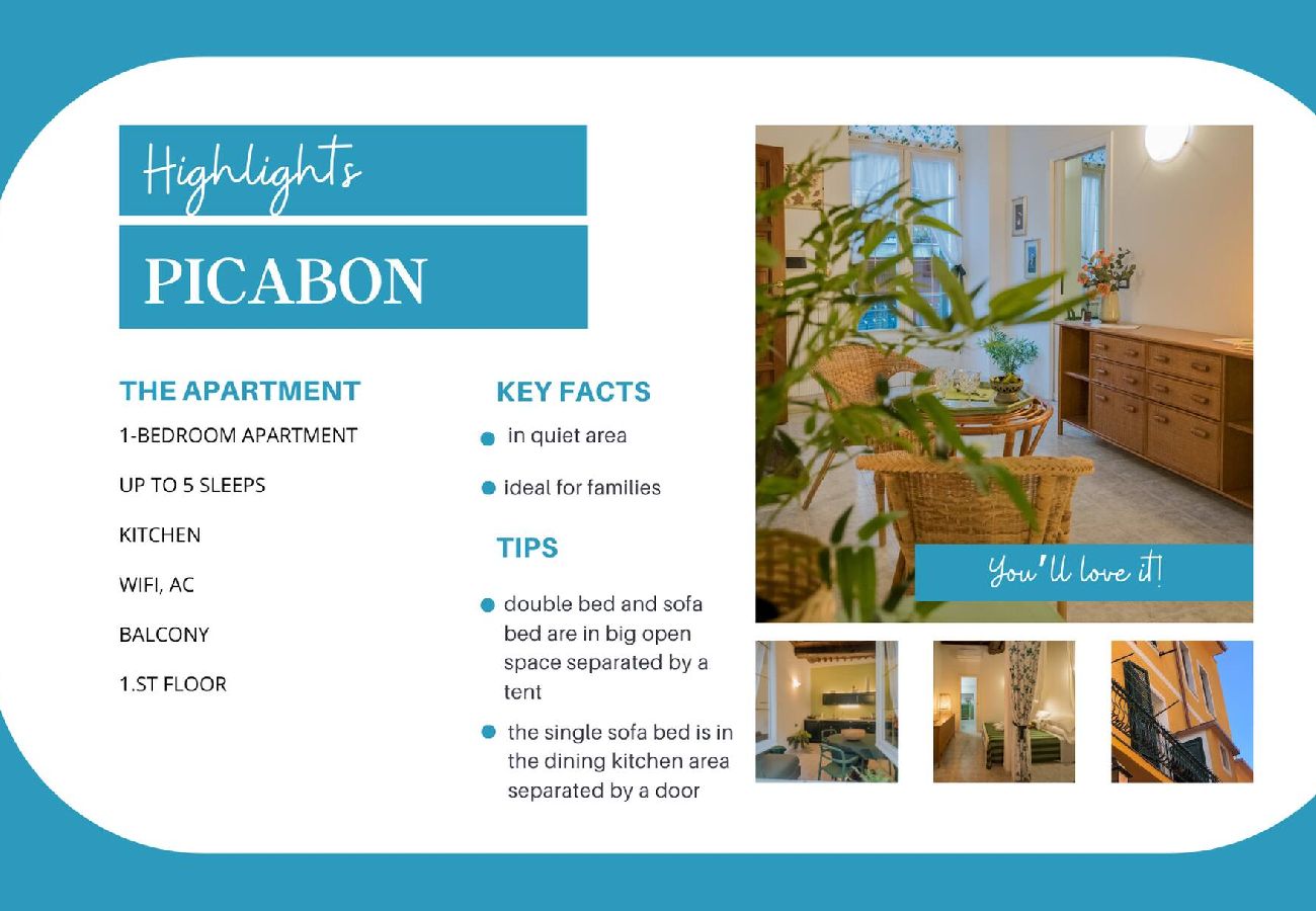 Apartment in Monterosso al Mare - Picabon Quiet Apartment with AC & Balcony