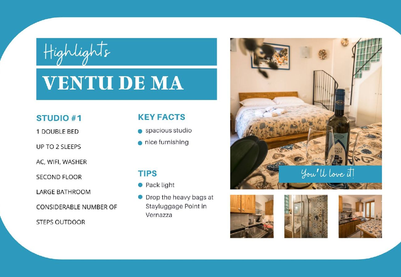 Apartamento en Vernazza - Ventu De Ma First Floor Studio with AC