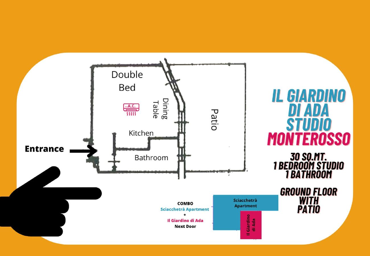 Apartamento en Monterosso al Mare - Il Giardino di Ada Ground Floor Studio with AC