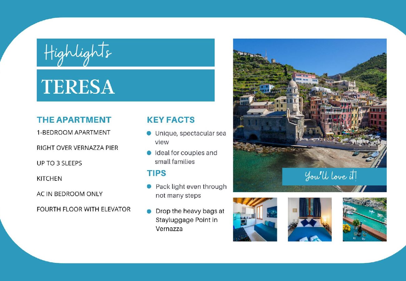 Appartement à Vernazza - Casa Teresa with AC and Sea View Balcony