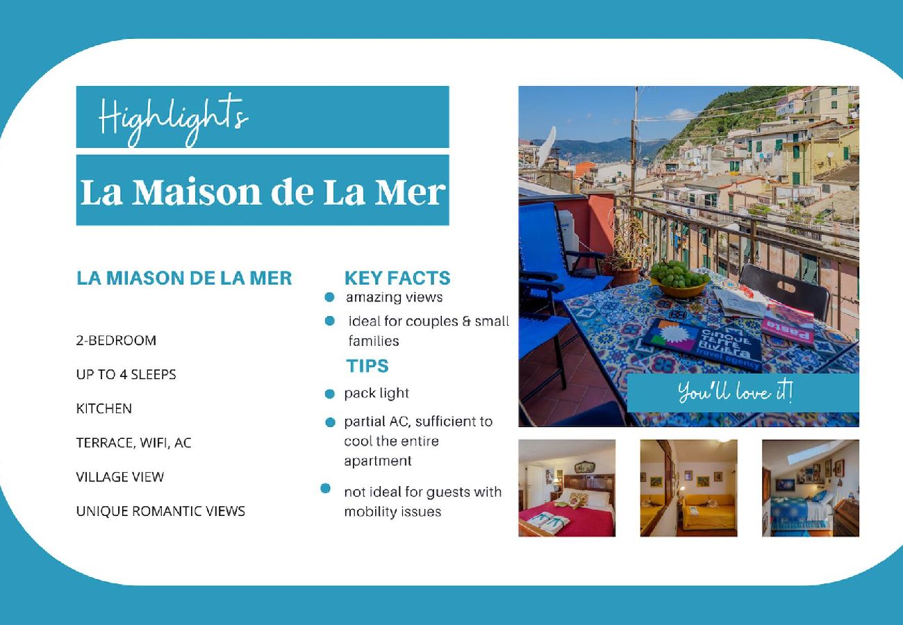 Appartement à Vernazza - La Maison de la Mer with Terrace and AC