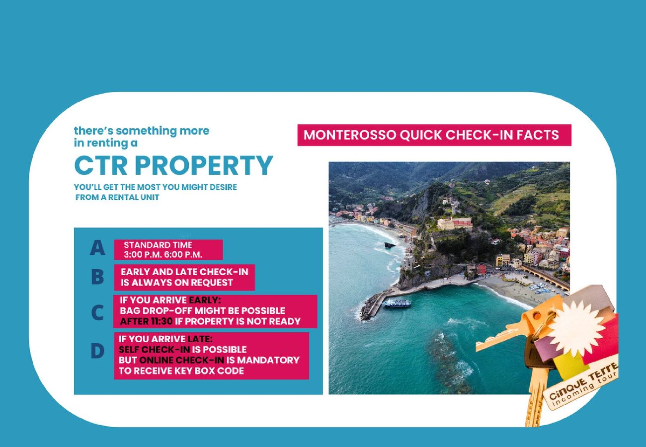 Appartement à Monterosso al Mare - Sciacchetrà Apartment with AC & Patio