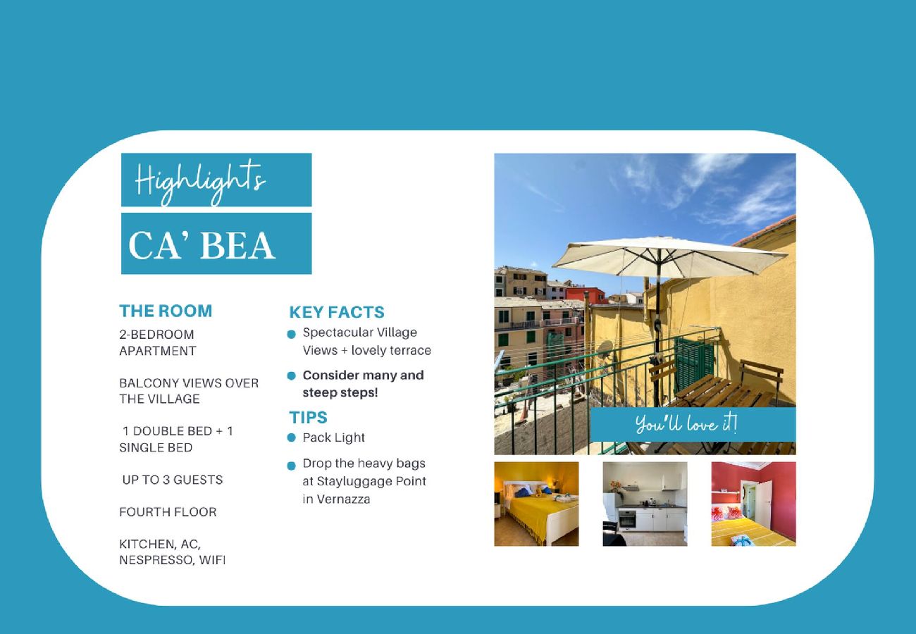 Appartement à Vernazza - Ca´ Bea Apartment with AC and Terrace