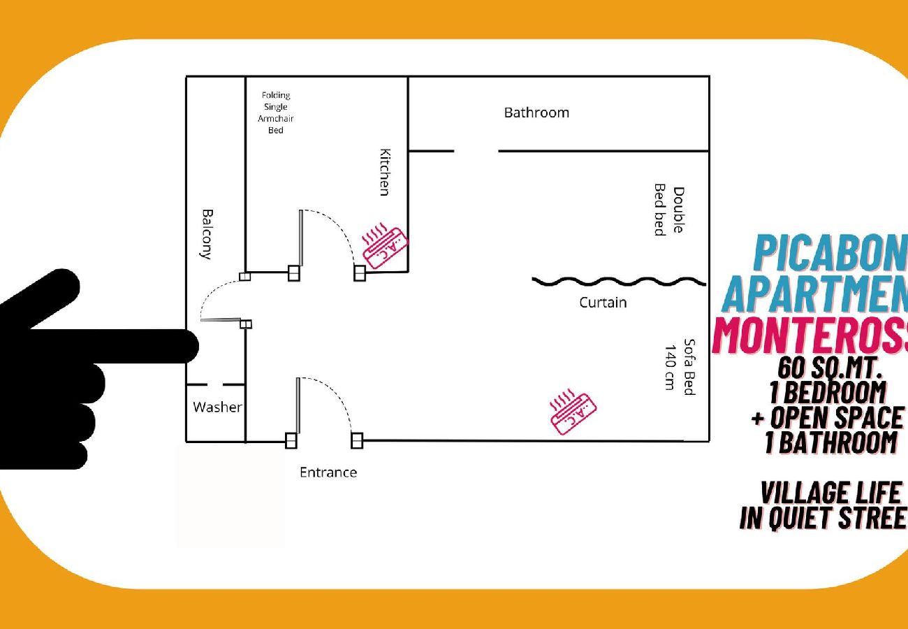 Appartement à Monterosso al Mare - Picabon Quiet Apartment with AC & Balcony