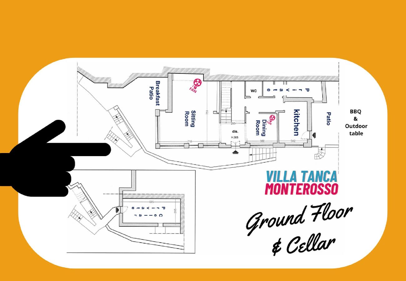 Villa em Monterosso al Mare - Villa Tanca with AC, Terrace & Views