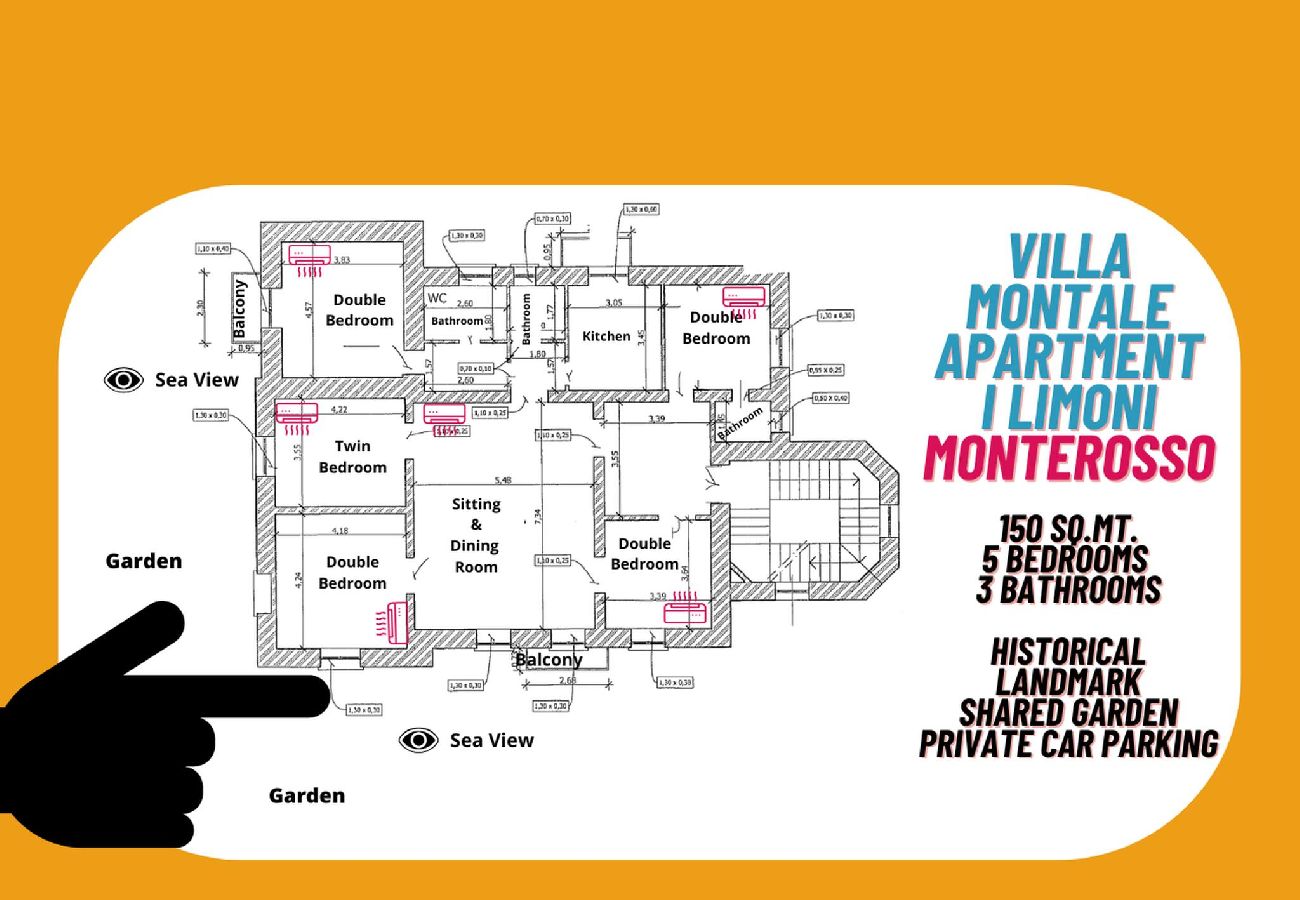 Apartamento em Monterosso al Mare - Villa Montale Historical Apartment I Limoni