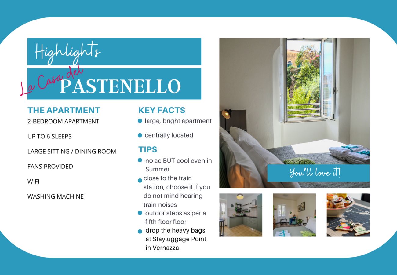 Apartamento em Vernazza - La Casa del Pastenello Family Apartment with AC